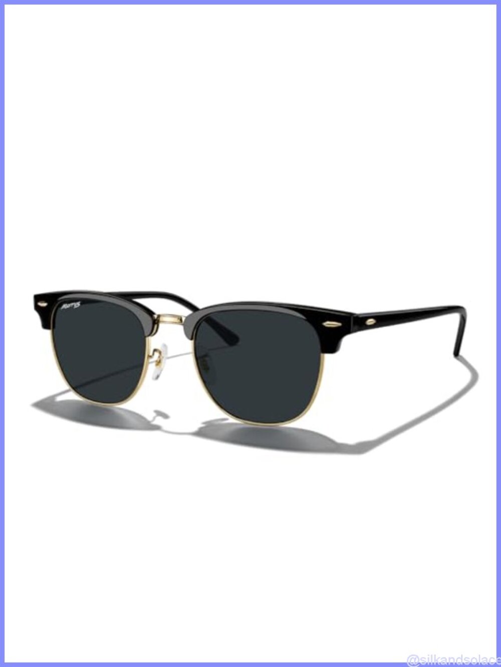 Square Semi-Rimmed Polarized Sunglasses UV400 Metal Frame Unisex